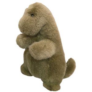 Collectible Vintage GUND 1986 Plush Brown Dinosaur Tan Suede Spikes 11"  VHTF
